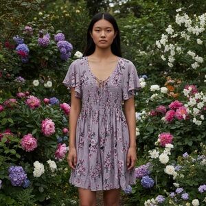 Torrid Lavender Floral Mini Dress